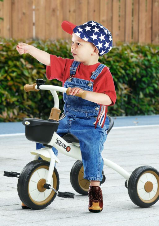 Tricycle for Kids Age 2-5, Toddler Bike for Children, White