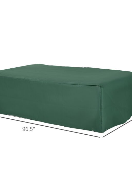 97" x 65" x 26" Heavy Duty Outdoor Sectional Sofa Cover, Waterproof Patio Furniture Cover for Weather Protection, Dark Green