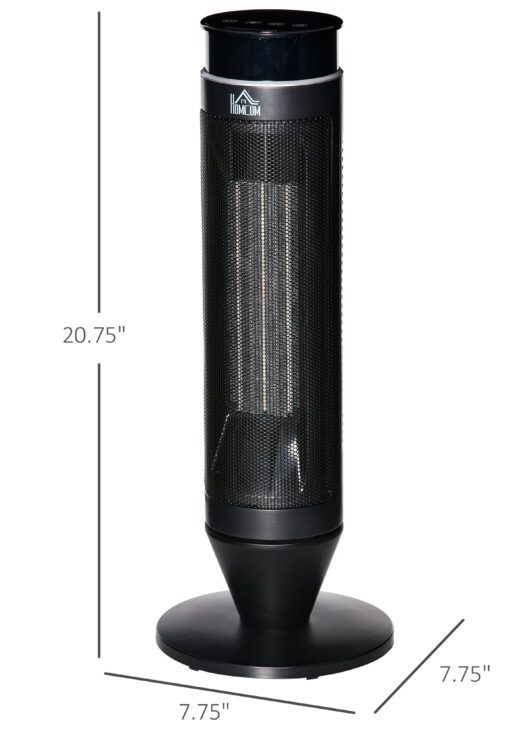 2-In-1 Tower Heater, Indoor Electric Space Heater with Oscillation, Remote Control, 8H Timer, Three Heating Modes(High, Low, Fan), 750W/1500W