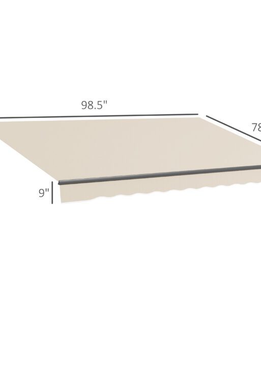 13' x 10' Retractable Awning, 280gsm UV Resistant Sunshade Shelter for Deck, Balcony, Yard, Beige
