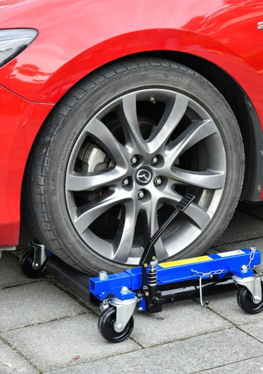 Hydraulic Wheel Dolly Tire Jack with Ratcheting Foot Pedal for Vehicle Positioning for Car Truck RV Trailer, 1500LBS, Set of 2