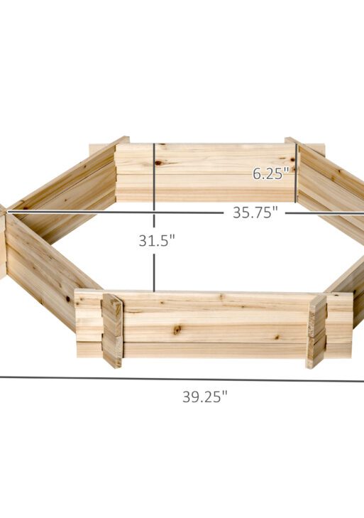 39'' x 36'' Screwless Raised Garden Bed, Hexagon Planter Box DIY Herb Garden