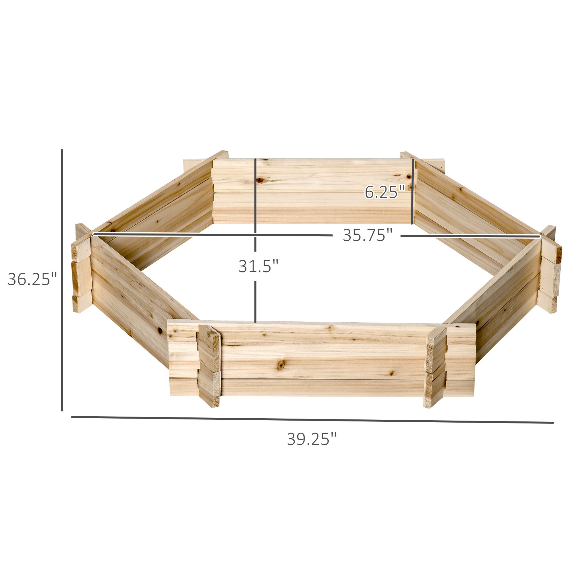 39'' x 36'' Screwless Raised Garden Bed, Hexagon Planter Box DIY Herb Garden - Image 1