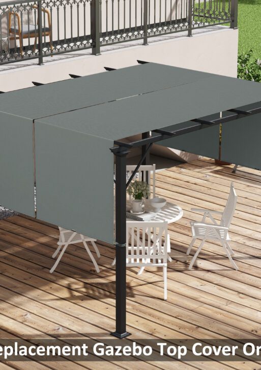 2 Pcs Pergola Replacement Canopy, UV Protection Pergola Shade Cover, Easy to Install, for 10 x 10ft Pergola, Dark Gray