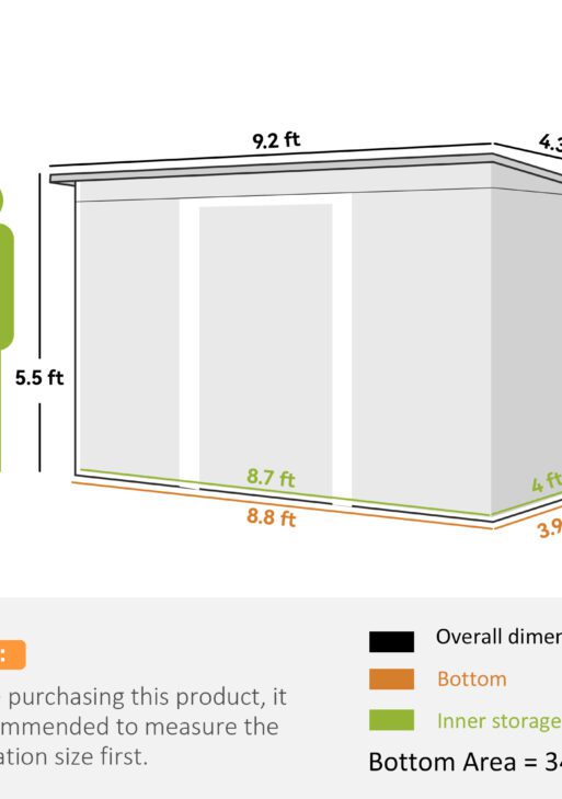 9' x 4' Metal Outdoor Storage Shed, Tool House with Double Lockable Doors for Backyard, Patio, Lawn, Garage, Dark Green
