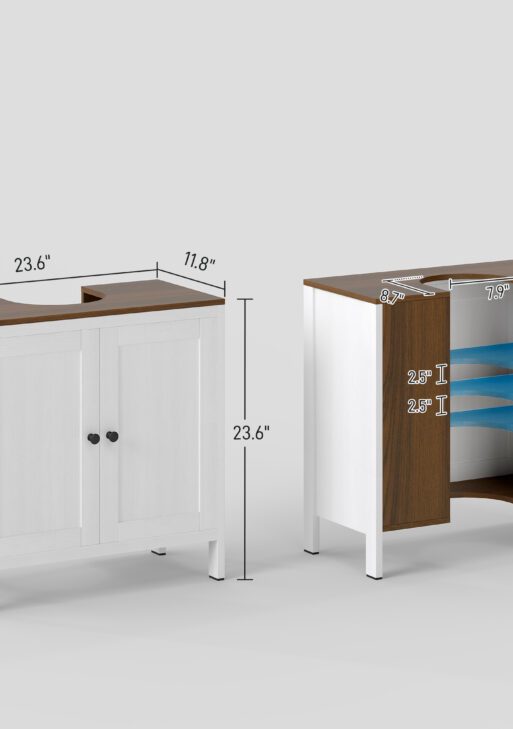 Bathroom Sink Cabinet, Freestanding Under Sink Cabinet Adjustable Shelf