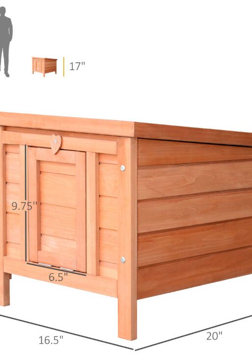 Small Wooden Rabbit Hutch Bunny Cage Guinea Pig Cage Duck House Dog House with Openable & Waterproof Roof, for Rabbits, Chickens, Ducks, Natural