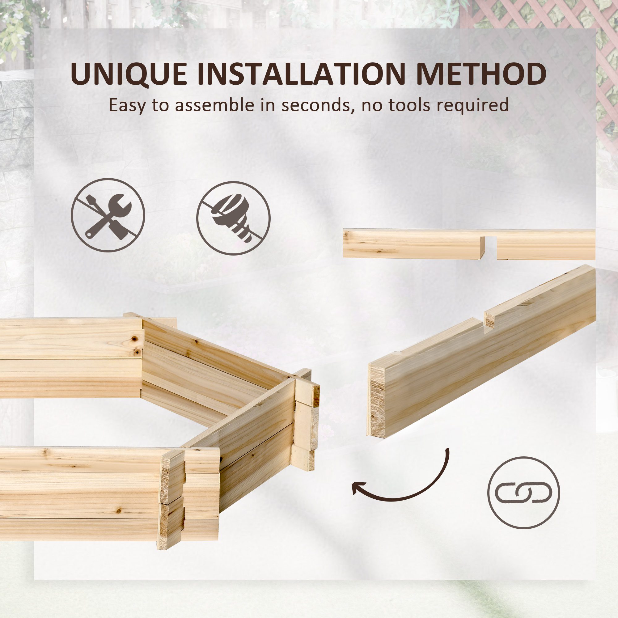 39'' x 36'' Screwless Raised Garden Bed, Hexagon Planter Box DIY Herb Garden - Image 3
