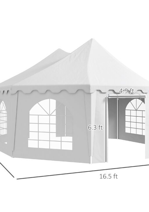 22.3' x 16.4' Large Party Tent Canopy Shelter with Carrying Bags and 2 Doors for Parties, Wedding, Events, BBQ Grill