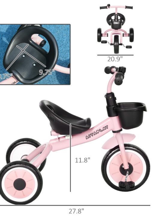 Tricycle for Kids Age 2-5, Toddler Bike for Children, Pink