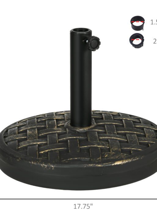 Concrete Umbrella Base, 40 lbs. Heavy Duty Umbrella Stand with Metal Umbrella Holder for Outdoor, Lawn, Deck, Bronze