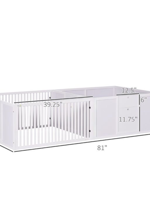 Whelping Box for Dogs Built for Mother's Comfort, Dog Whelping Pen with Removable Doors, Puppy Playpen for Indoors, Newborn Puppy Supplies & Essentials, 81" x 39" x 20", White