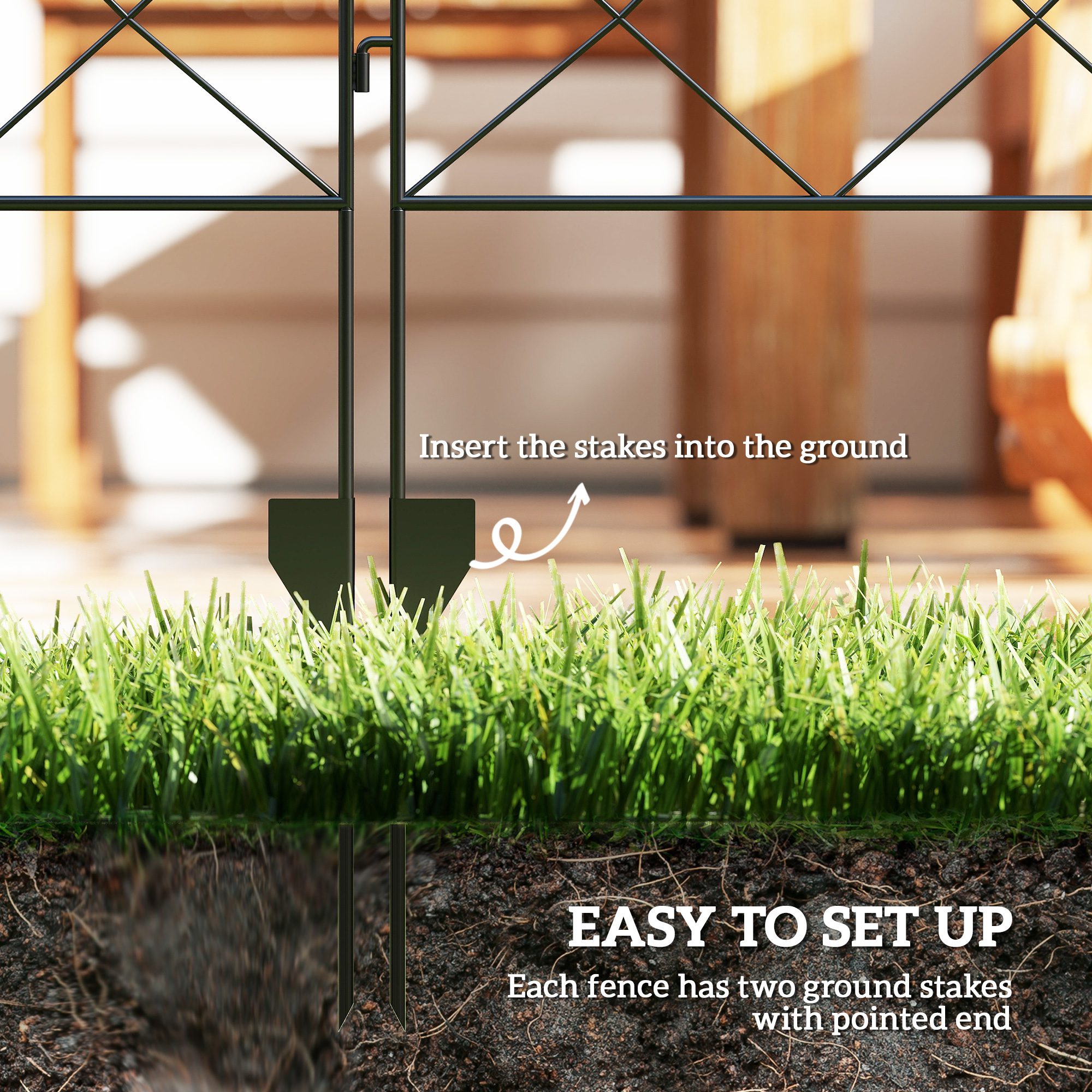 4 Pack Garden Fencing for Yard, Decorative Fence Panels as Flower Edging, Circle - Image 2