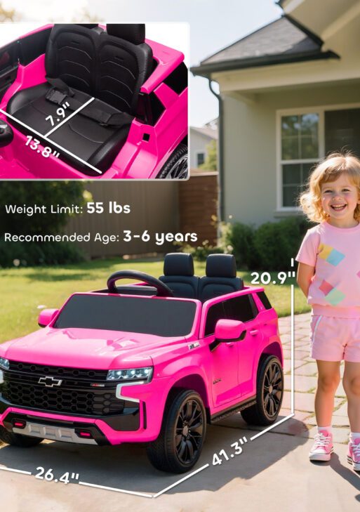 Electric Ride on Car 12V Kids Ride-on Toy, Pink