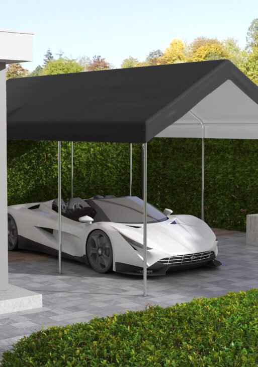 20' x 10' Carport Replacement Canopy for Model 84C-207WT or 84C-386V00WT with Ball Bungee Cords, Gray (Only Cover)