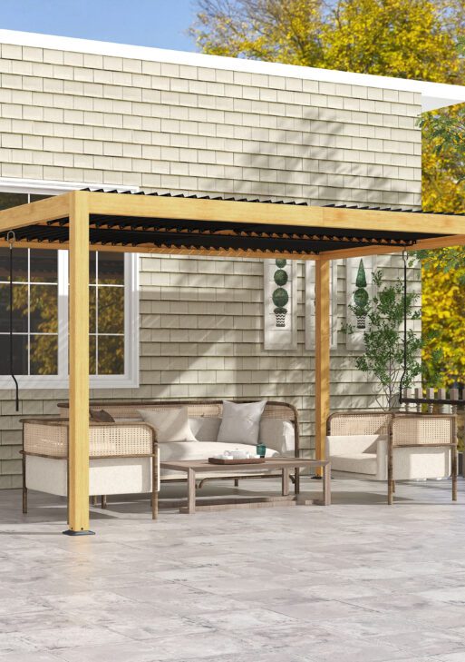 Aluminum Louvered Pergola with Adjustable Roof, 10' x 13' Hardtop Gazebo for Patio, Deck, Garden, Yard, Beach