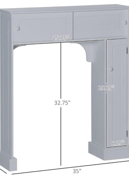 Over Toilet Bathroom Organizer, Freestanding Over the Toilet Storage Cabinet with Adjustable Shelves, Toilet Rack