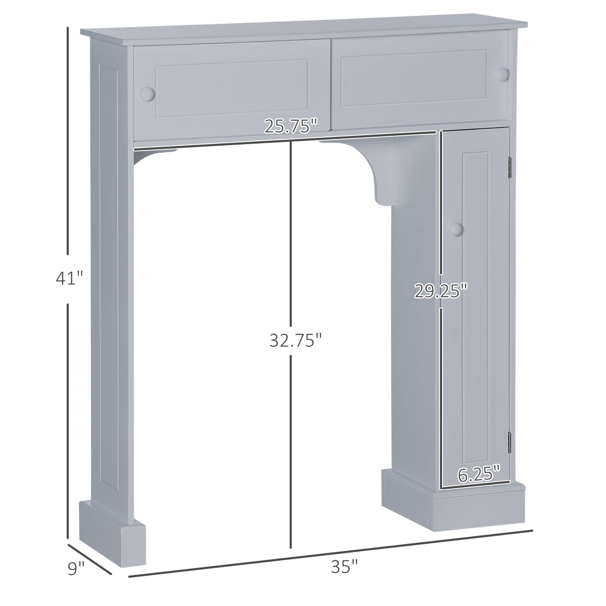 Over Toilet Bathroom Organizer, Freestanding Over the Toilet Storage Cabinet with Adjustable Shelves, Toilet Rack - Image 1