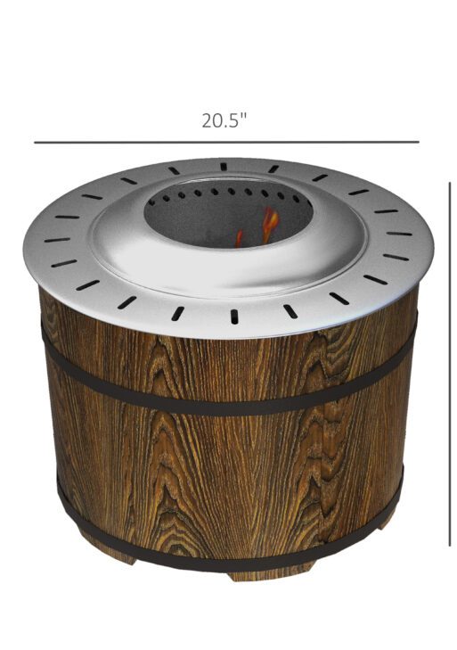 Smokeless Fire Pit, Portable Camping Bonfire Stove with Mat for Backyard, Patio, Picnic, Magnesium Oxide, Brown