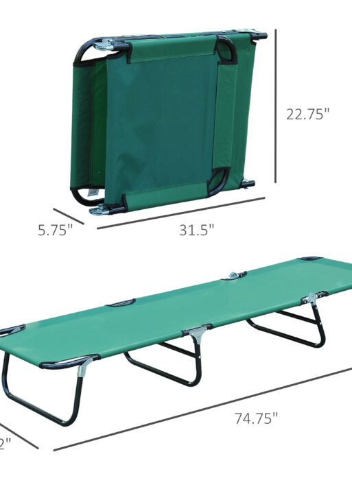 Folding Patio Lounge Chair, Outdoor Sun Tanning Chair, 5-level Adjustable Back, Chaise Pool Breathable Chair with Steel Frame, for Beach, Yard, Green