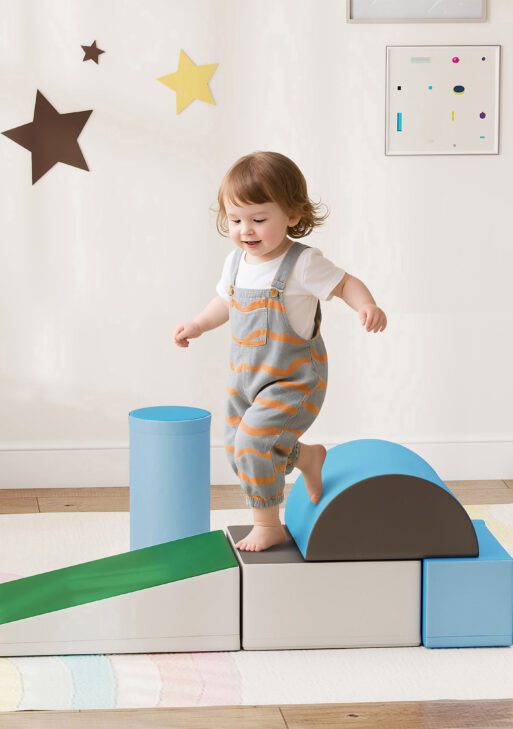 5 Piece Climb and Crawl Activity Play Set, Baby Soft Play Set, Foam Climbing Blocks for Toddlers, Kids Preschooler Indoor Play Equipment Contemporary
