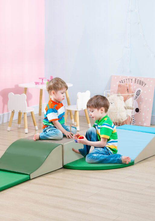 6-Pieces Foam Climbing Blocks for Toddlers 1-3 Years, Soft Play Set for Climb and Crawl, Contemporary