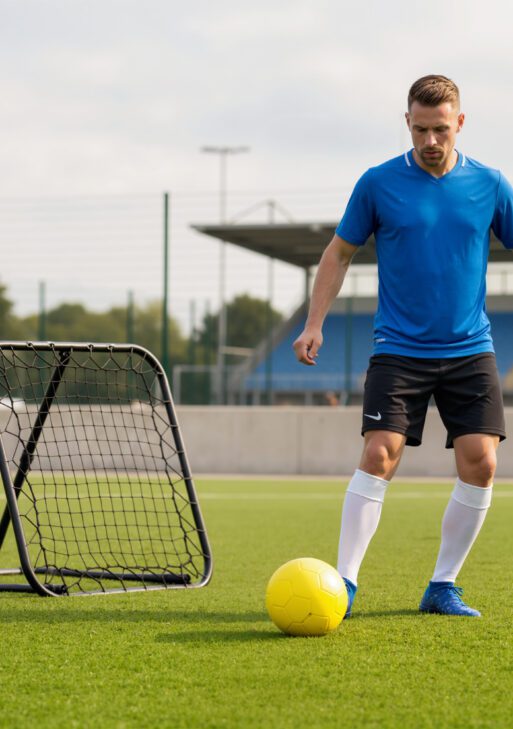 Soozier Soccer Rebounder Net, 3' x 3', Angle Adjustable Portable Training Goal Net with Quick Folding Design, Sturdy Metal Tube
