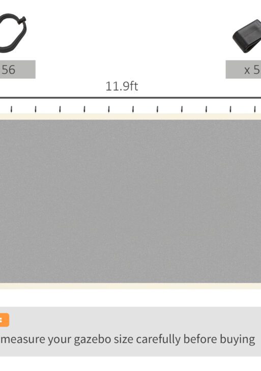 Replacement Mesh Sidewall Netting for 12' x 12' Gazebos and Canopy Tents with Zippers, (Sidewall Only) Cream