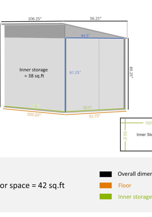 4.6ft x 9ft Metal Storage Shed Lockable Garden & Yard Tool & Outdoor Storage Shed, White