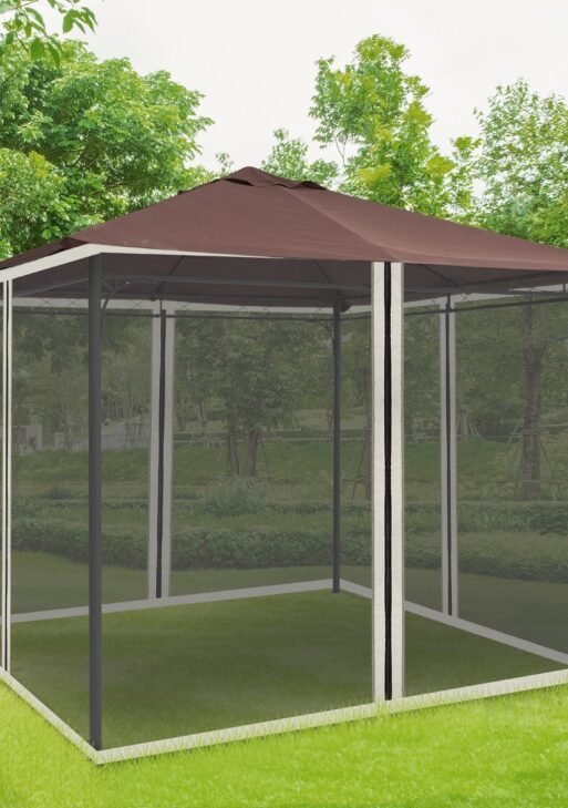 10x10 Replacement Mesh Sidewall Netting for Gazebos and Canopy Tents with Zippers, Black