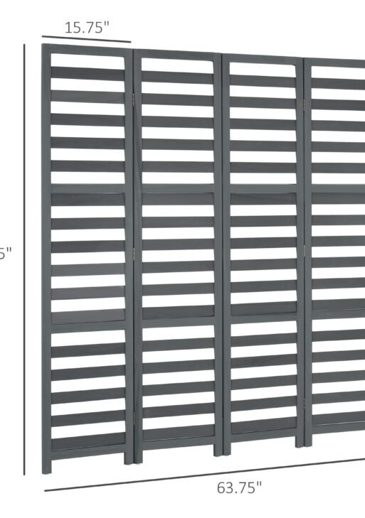 Screen Divider Room Divider Screen with Foldable Design for Indoor Bedroom Office 5.6' White Gray