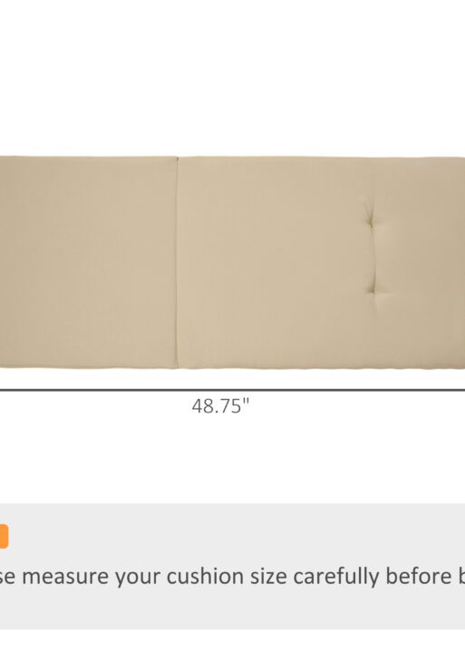 84A-052 Series Outdoor Porch Swing Cushions with Seat & Tufted Back, Backrest Ties, Set of 2 Replacement Cushions for Patio Furniture, Beige