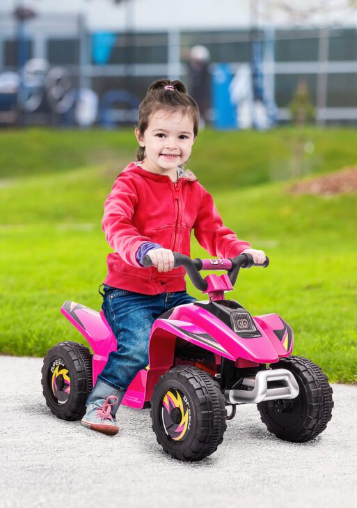 6V Kids ATV 4-Wheeler Ride on Car, Electric Motorized Quad Battery Powered Vehicle with Forward/Reverse Switch for 18-36 Months Old Toddlers, Pink