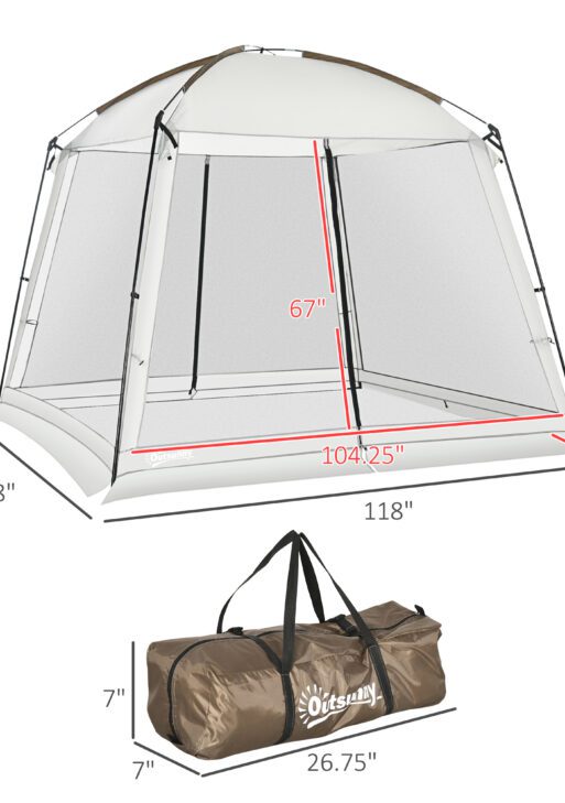10' x 10' Screen House Room, UV50+ Screen Tent with 2 Doors and Carry Bag, Easy Setup, for Patios Outdoor Camping Activities