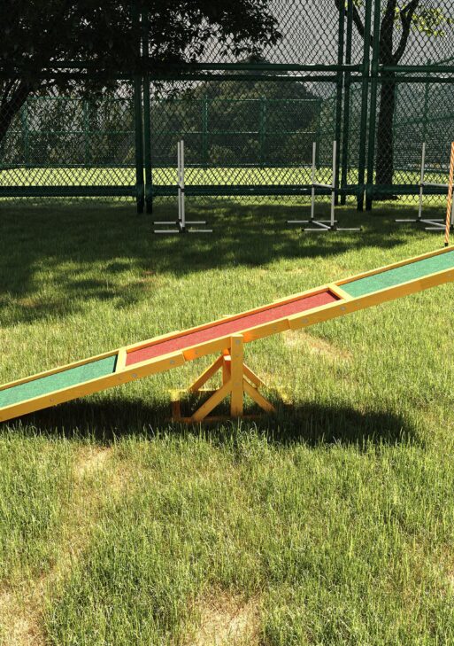 Wooden Dog Agility Seesaw for Training and Exercise, Platform Equipment Run Game Toy, Weather Resistant Pet Supplies, 71" L x 12" W x 12" H, Natural
