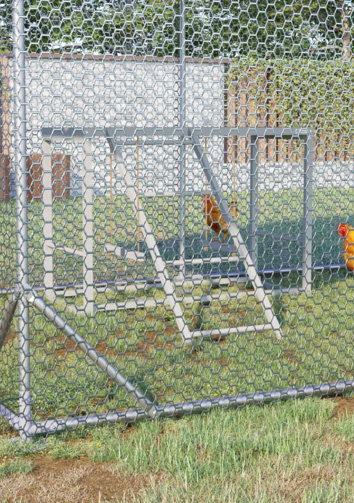 Chicken Activity Play with Swing Set for 3–4 Birds, Wooden Chicken Coop Accessory with Multiple Perches & Hen Ladder, Gray