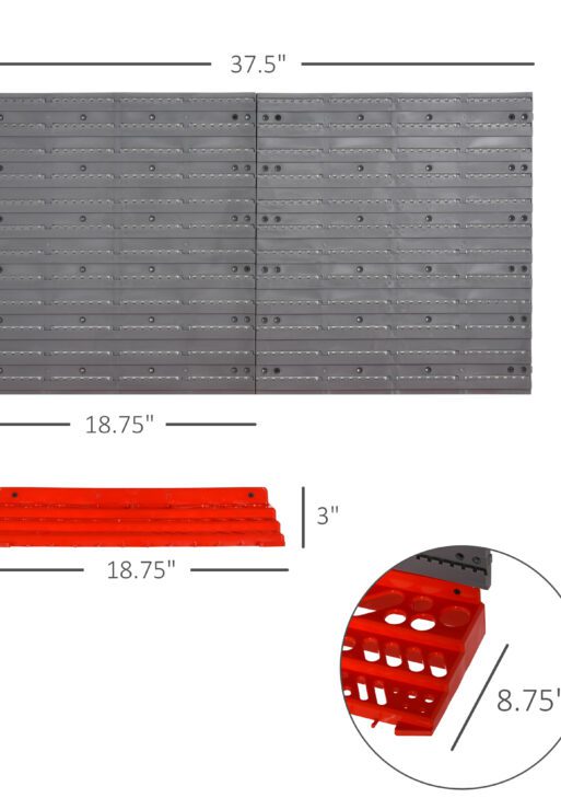 54 Piece Pegboard and Shelf Tool Organizer Wall Mounted DIY Garage Storage with 50 Hooks