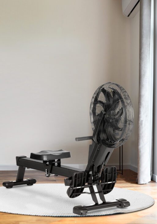 Air Rowing Machine, Foldable Rower with LCD Digital Monitor & Steel Frame for Home Gym Use