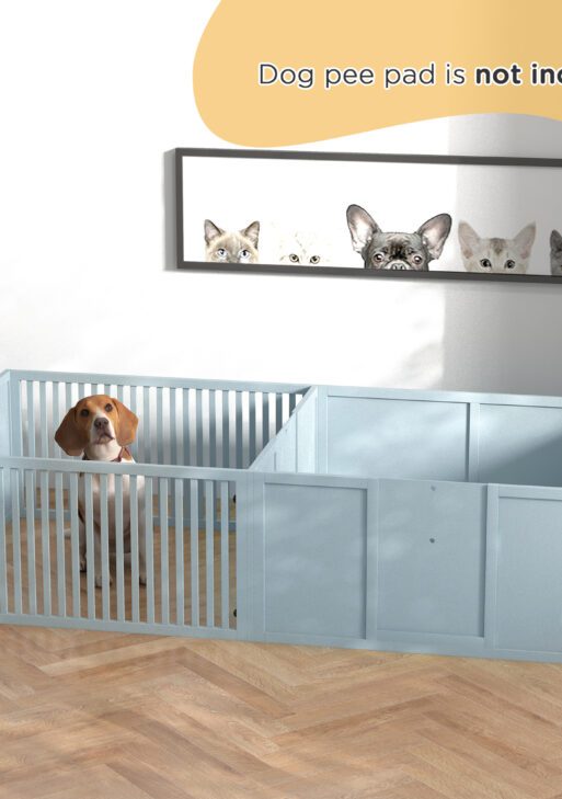 Whelping Box for Dogs Built for Mother's Comfort, Dog Whelping Pen with Removable Doors, Puppy Playpen for Indoors, Newborn Puppy Supplies & Essentials, 81" x 39" x 20", Gray