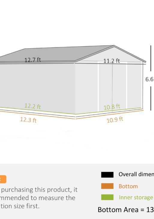 Garden Metal Shed, Storage Shed Utility Storage with Double Locking Doors for Bike, Yard Tools, Light Gray