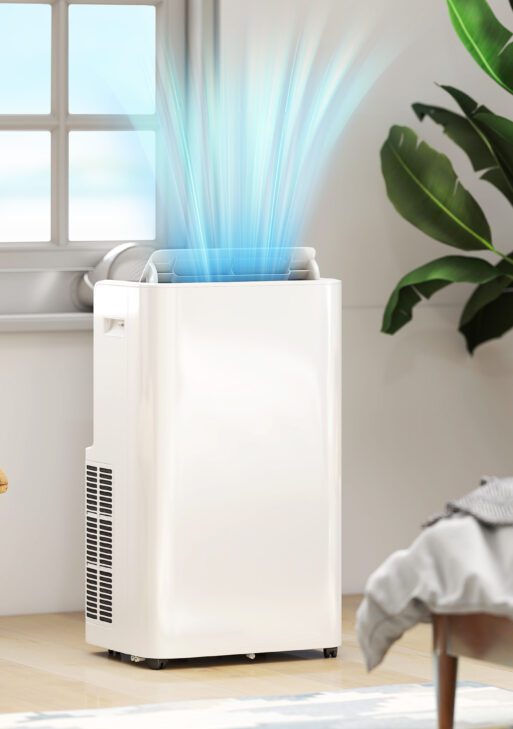12000 BTU Portable Air Conditioner with Remote Control, Free Standing AC Unit with Built-in Cool, Dehumidifier, Fan Modes for Room Up to 550 Sq.Ft., 24 Hour Timer, Window Installation Kit