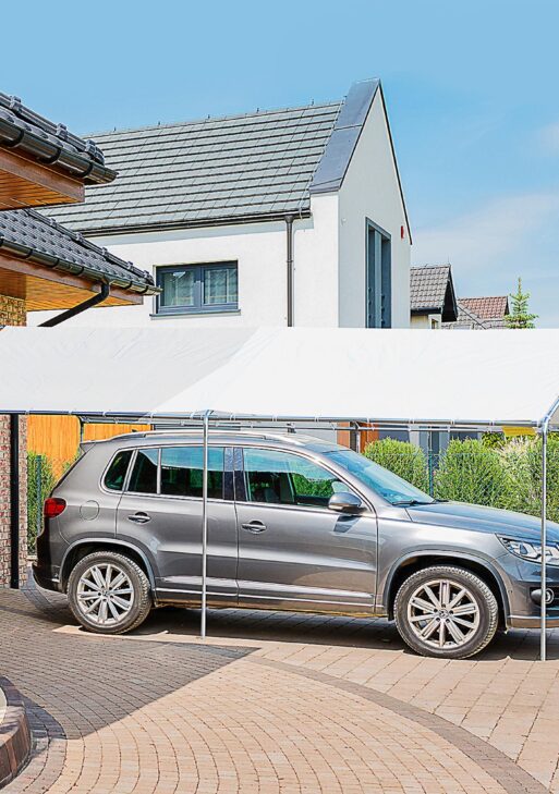9.6' x 19.5' Carport Heavy Duty Galvanized Car Canopy w/ Included Anchor Kit, 3 Reinforced Steel Cables, White