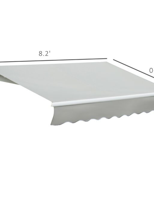 8' x 7' Retractable Sunshade Awning for the Patio with Easy Crank Design & Hardware Included, Gray
