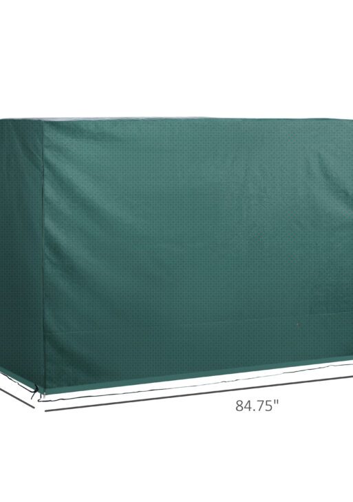 3-Seater Patio Swing Cover, Outdoor Garden Furniture Protection Hammock Cover Waterproof 85" X 61" X 59", Dark Green