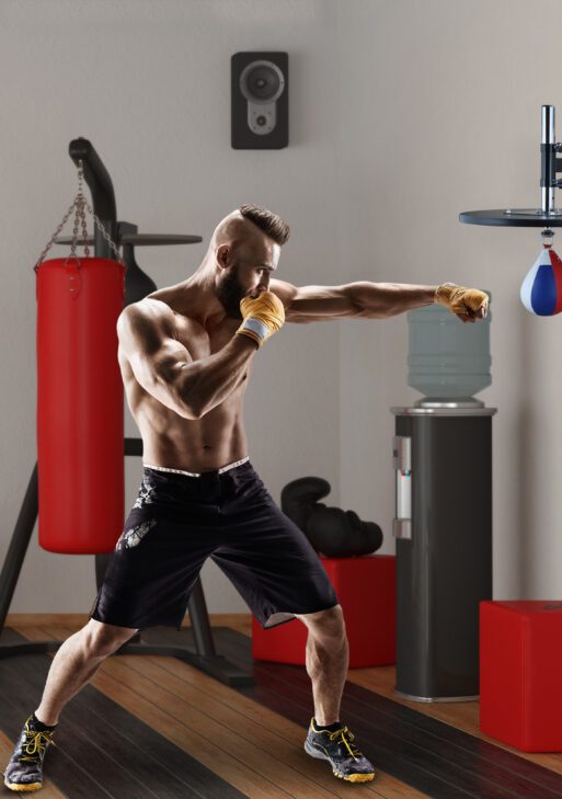 Speed Bag Boxing Punching Bag Wall Mount Height Adjustable, MMA, Martial Arts, and Boxing Equipment for Training at Home, Heavy-Duty Steel Platform, Strong PVC Leather, 9" H x 7" Dia.