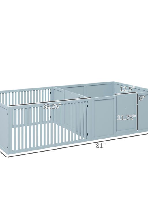 Whelping Box for Dogs Built for Mother's Comfort, Dog Whelping Pen with Removable Doors, Puppy Playpen for Indoors, Newborn Puppy Supplies & Essentials, 81" x 39" x 20", Gray