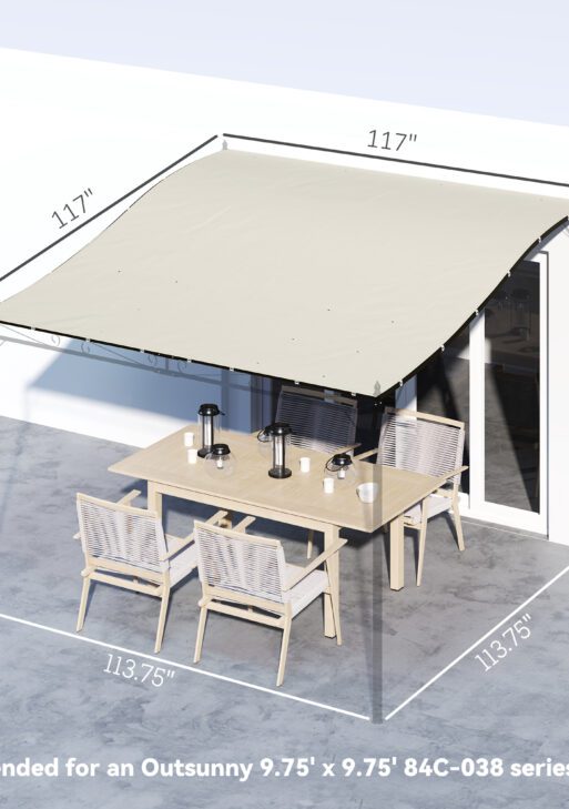Pergola Canopy Replacement, Pergola Shade Cover for 10' x 10' Pergola ( 84C-038 Series), Beige