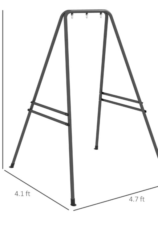 A-Shaped Hammock Chair Stand, Heavy Duty Swing Stand for Indoor & Outdoor Use, Max 330 lbs., Black