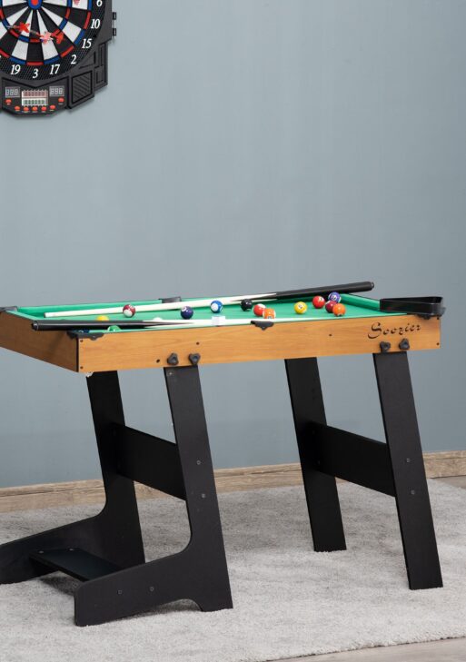 38'' Mini Pool Table Set Tabletop Billiards Game, Fun for Whole Family Game Room Man Cave, with Easy Folding for Storage, with Balls, Cues, Chalk, Brush