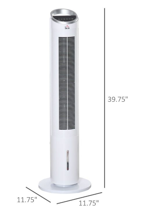 40" Portable Oscillating Air Cooler Fan for Home Office, 3-In-1 Standing Ice Floor Fan with Humidifier, 3 Modes, 3 Speeds, 8H Timer, Remote, LED Display, White